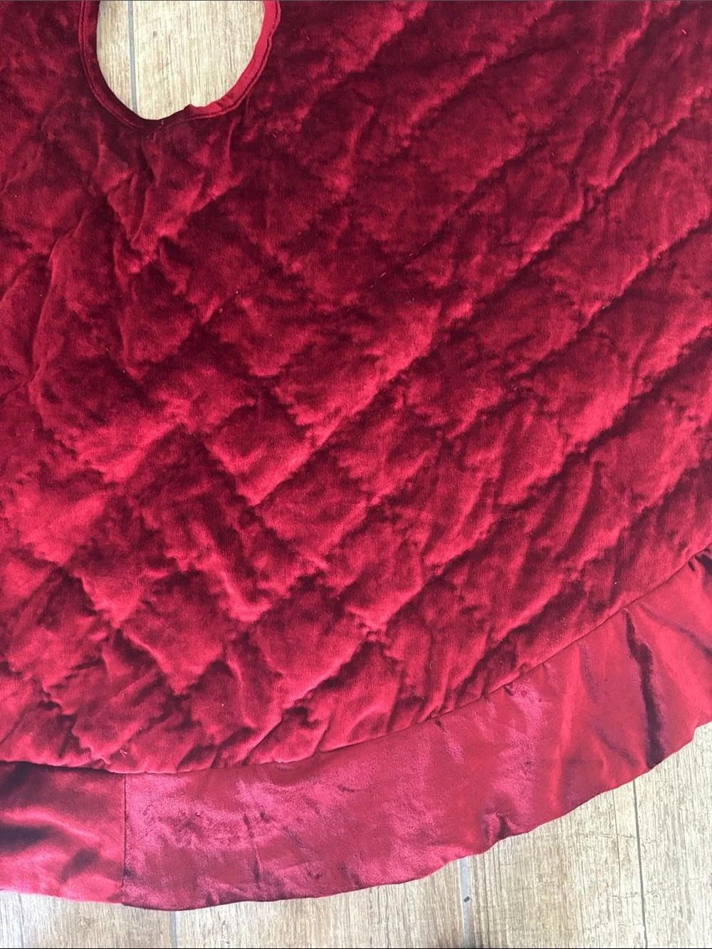 Pottery Barn Red Quilted Velvet Tree Skirt